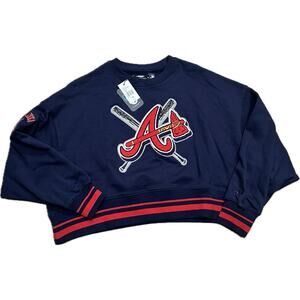 NWT Pro Standard Women's MLB Atlanta Braves Rib Fleece Crewneck Size Medium